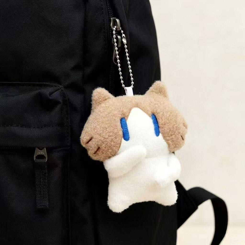 月薪猫奶咖蓝眼小猫毛绒钥匙扣可爱猫咪玩偶书包挂件闺蜜小礼物