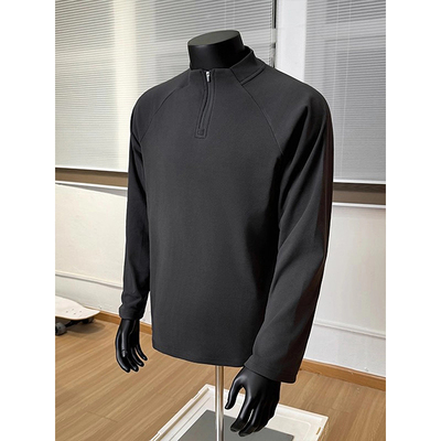 颖膝双面德绒半拉链打底衫男款