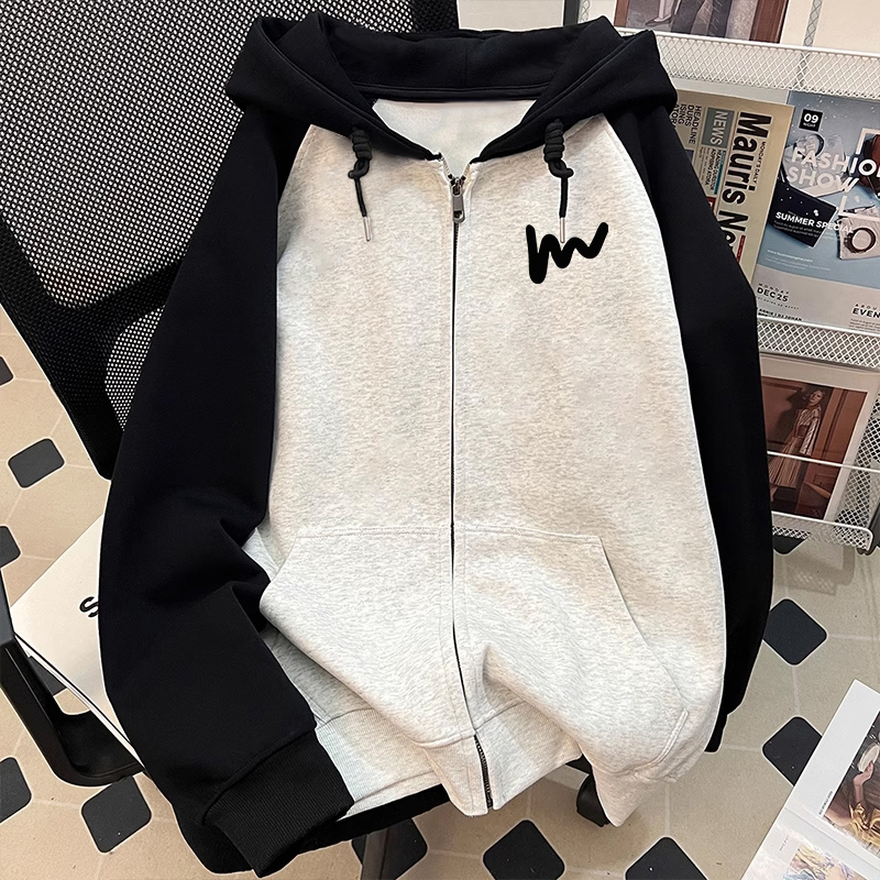 颖膝美式重磅连帽卫衣男生春秋季