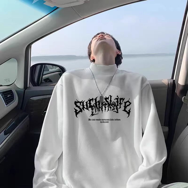 德绒长袖T恤男士秋冬2025新款宽松加绒加厚半高领保暖打底衫上衣,男装,T恤,淘宝优惠券,粉丝福利购,淘宝优惠卷