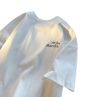 重磅短袖t恤男款夏季2026新款ins潮流宽松学生纯棉情侣体恤上衣服