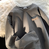 重磅美式 复古纯棉长袖 t恤男春秋ins潮牌宽松百搭oversize潮流上衣