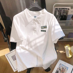 日系polo衫短袖T恤男夏季2025新款宽松设计感小众半袖上衣服ins潮