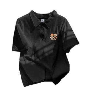 纯棉t恤男款短袖polo衫夏季港风美式潮牌高级感痞帅小众半袖上衣