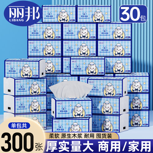 丽邦抽纸大包整箱家庭实惠