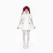 失宅心恋痛镇定剂量产型亚文化短袖 半裙医疗系打歌服套装