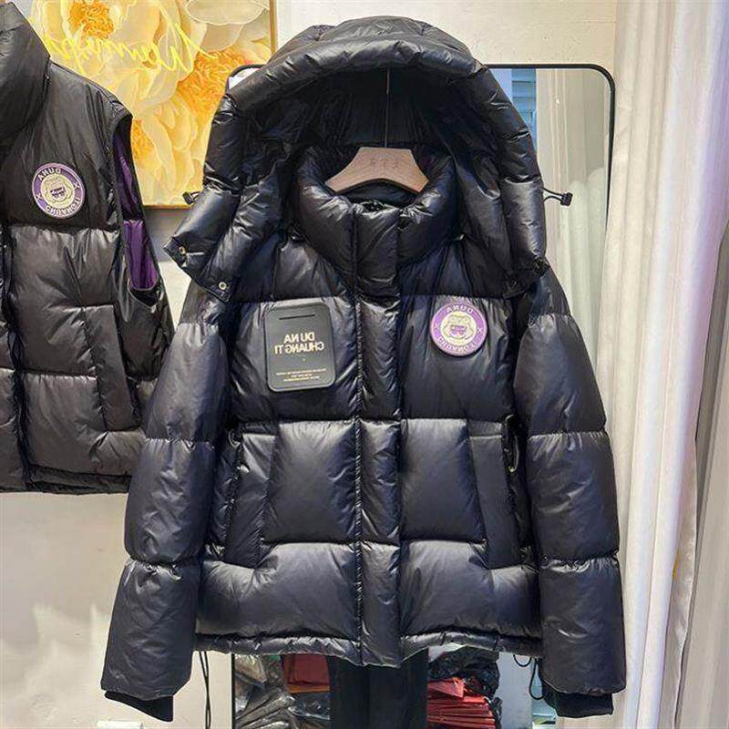 2026新款黑金羽绒棉服女短款连帽棉袄免洗面包服冬季加厚宽松外套
