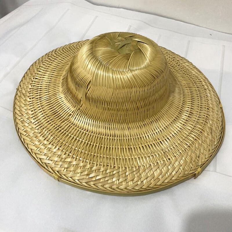 抖芊  草帽男竹编中山帽男钓鱼帽遮阳遮雨田园劳动斗笠帽舞蹈道具