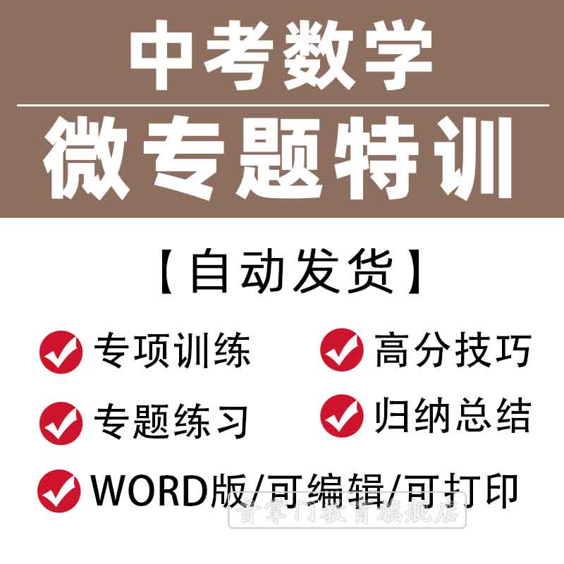 2026年新中考数学微专题特训专项提升备考知识点专题电子版资料