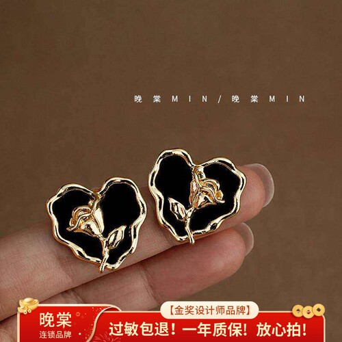 晚棠银针耳环小众设计感