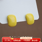 彩色简约耳环百搭高级小众耳饰个性 印象花园 轻松拿捏 耳钉A598