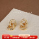 印象花园 爆闪几何链条锆石耳环法式 耳钉简约轻奢高级感耳饰A643
