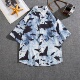 宽松短袖 花衬衫 夏季 男士 外套夏威夷百搭薄款 沙滩旅游情侣休闲衬衣