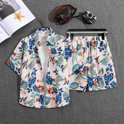 夏威夷沙滩度假情侣短袖套装
