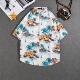 海南岛三亚夏威风泰国旅游花情侣休闲宽松外套港风短袖 沙滩男衬衫