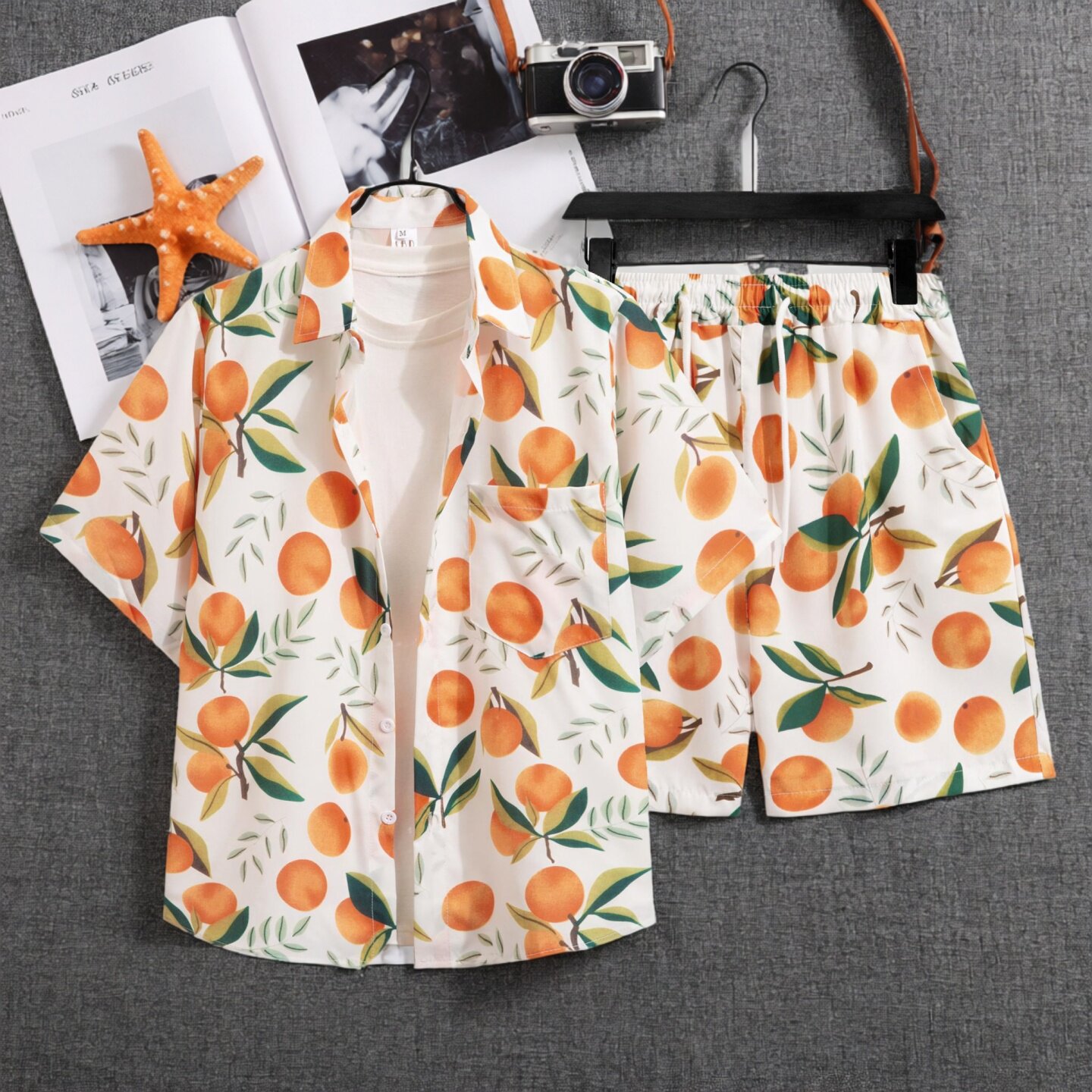 夏威夷风短袖沙滩情侣套装