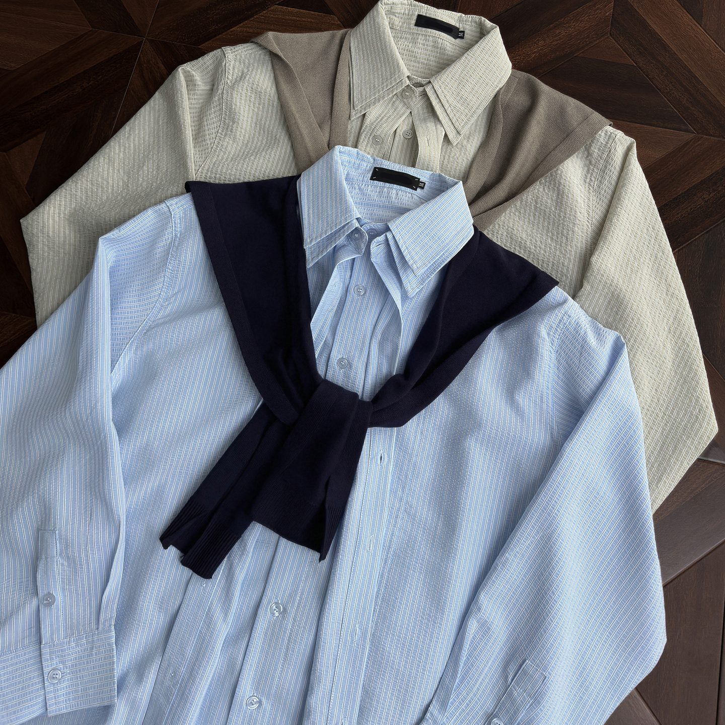 男士假两件披肩长袖衬衫美式潮流休闲衬衣春秋季宽松痞帅情侣外套