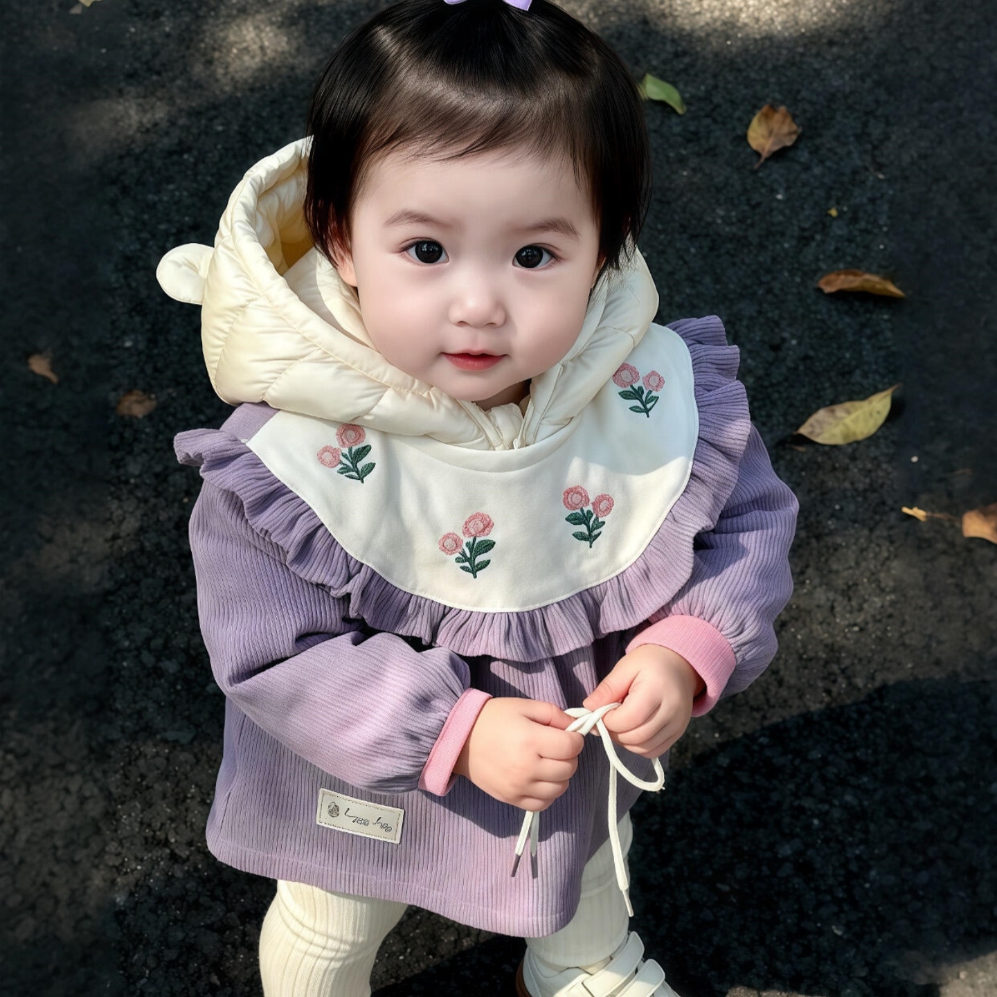 宝宝防脏围裙护衣外穿围兜罩衣女