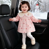 女童罩衣春季 可外穿洋气宝宝吃饭防水防脏公主裙反穿衣灯芯绒围裙