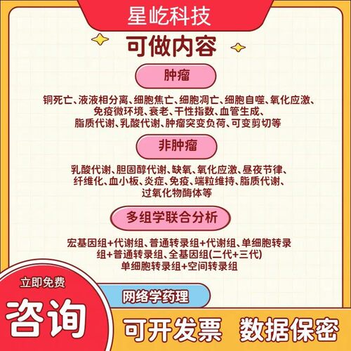 生信分析TCGA-GEO数据库挖掘1-10分单细胞测序生信分析服务