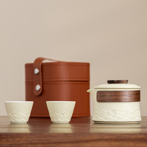 寓述旅行茶具海浪便携旅行茶具小