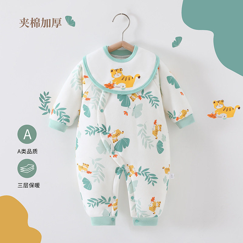 长爬宝宝夹棉连连身衣/爬服/哈衣