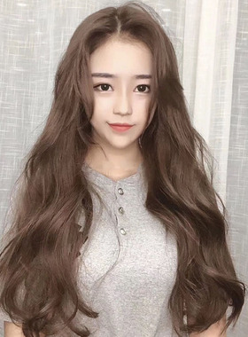 欧美假发女黑色中分长卷发wigs丝机制长发大波浪头套长直发
