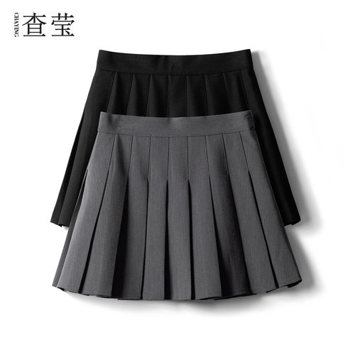 jk灰色秋夏小个子半身裙百褶短裙