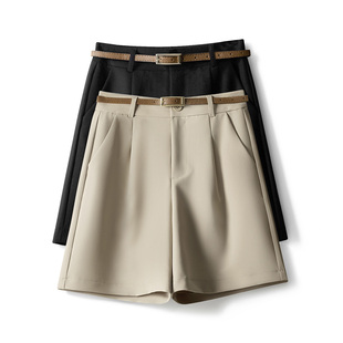 短裤 2026新卡其色高腰阔腿a字宽松中裤 女夏季 五分裤 爆款 休闲西装