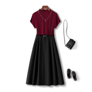 高级感裙子教师穿搭显瘦时尚套装女春季2026新款洋气半身裙两件套