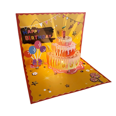 生日贺卡创意3d立体草莓蛋糕