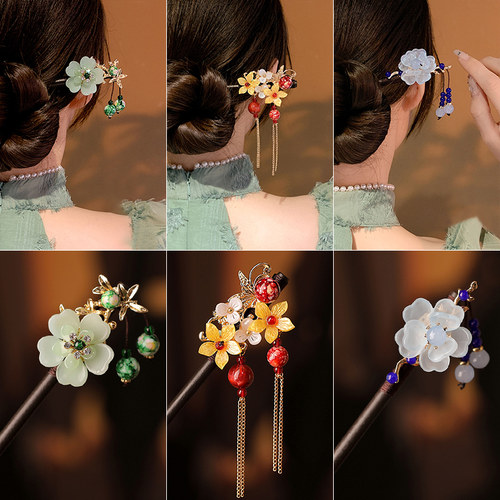 古风发簪女流苏步摇木簪子