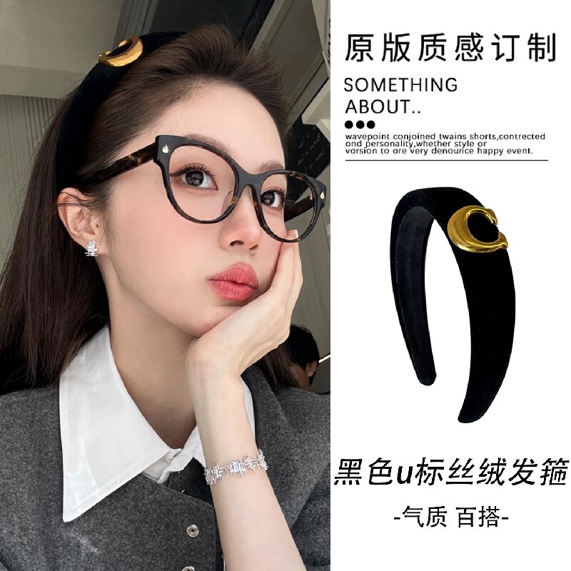 韩系黑色丝绒发箍女2025新