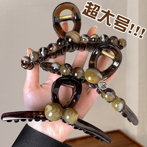 洛十高级感超大号抓夹气质头饰