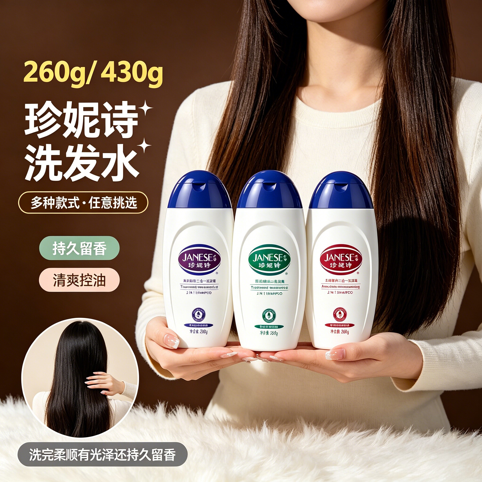珍妮诗经典二合一洗发水 去头屑洗发水