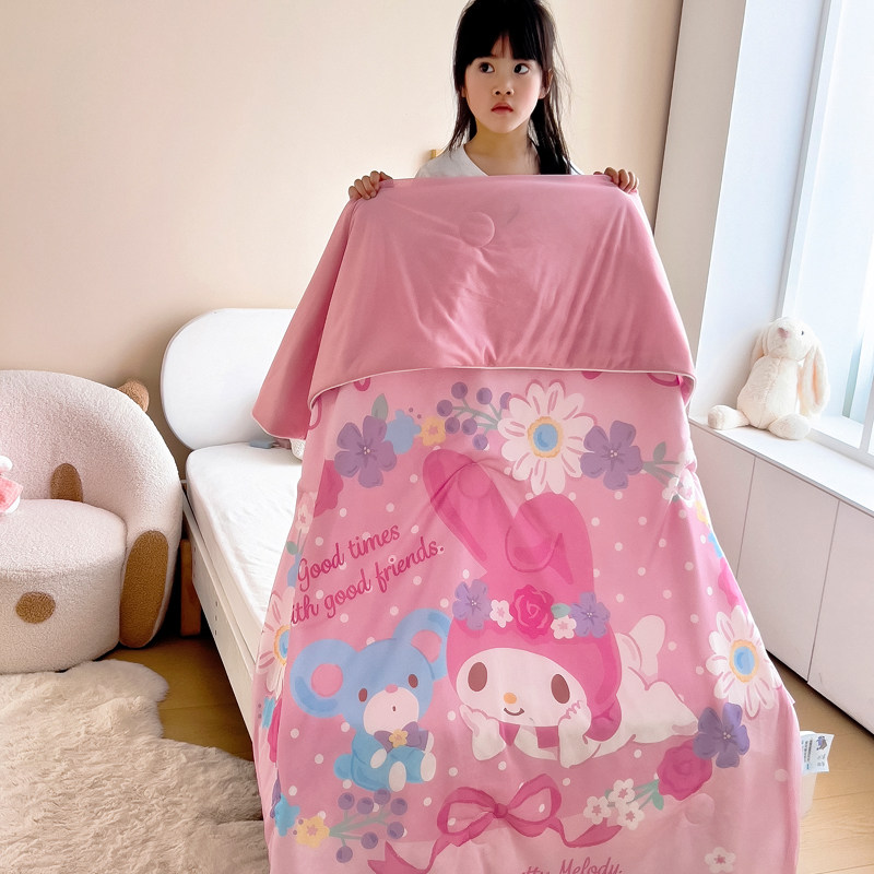 美乐蒂儿童凉感丝夏被冰丝空调被宝宝幼儿园午睡薄被子婴儿夏凉被