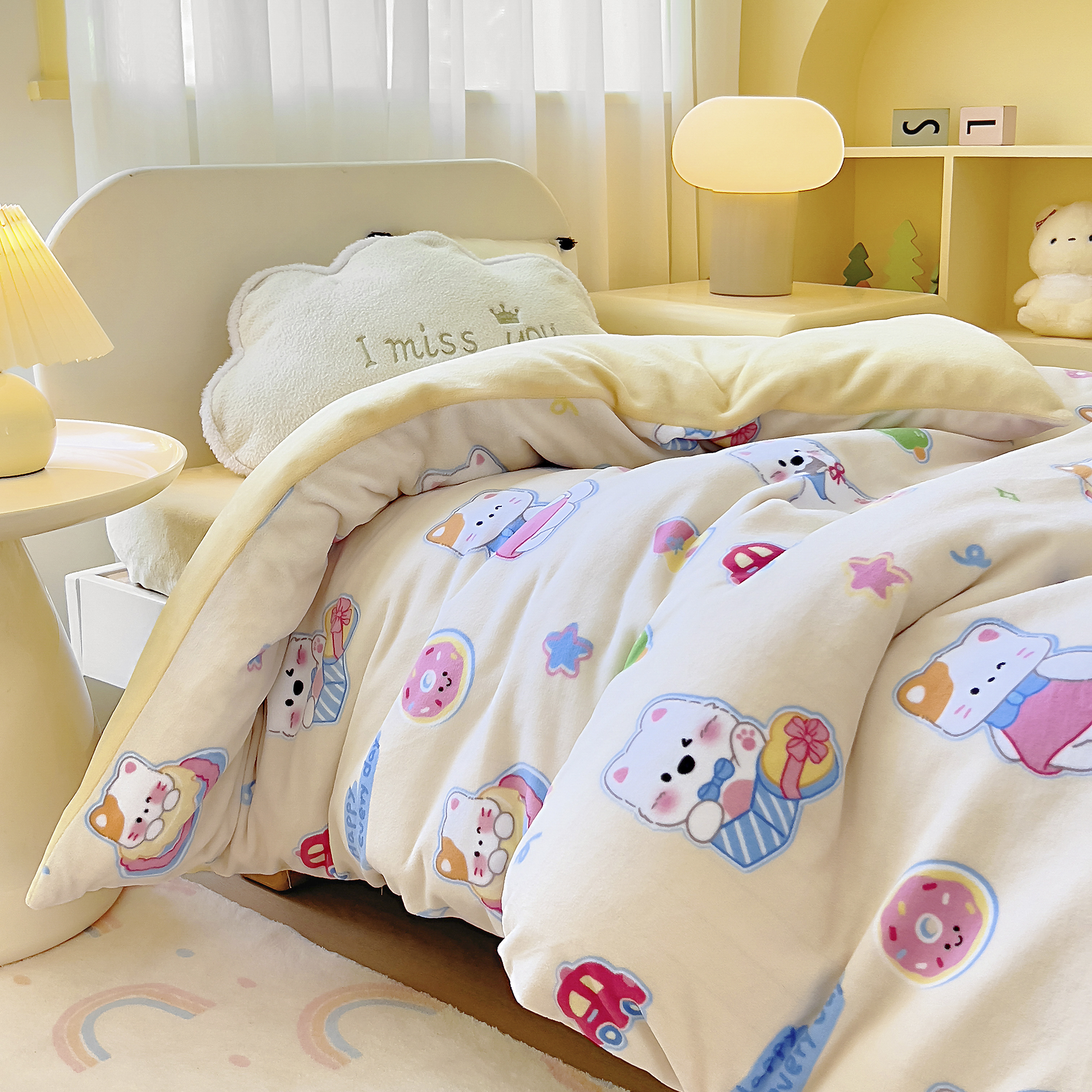 苏夏被套牛奶绒双面加绒加厚