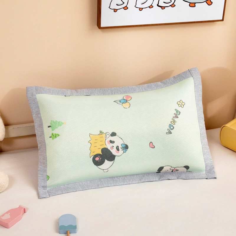 夏季儿童冰丝枕套小30x50夏天宝宝幼儿园冰藤凉席小号枕头套40x60