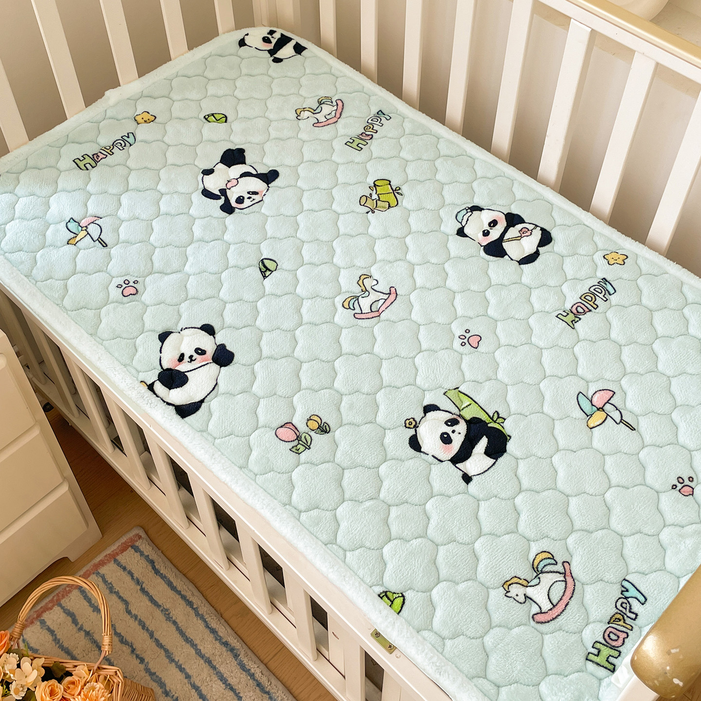 苏夏儿童床垫加厚牛奶绒可机洗