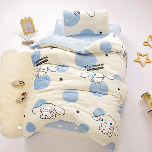幼儿园被子三件套秋冬牛奶绒儿童宝宝棉被六件套双面珊瑚绒被褥冬