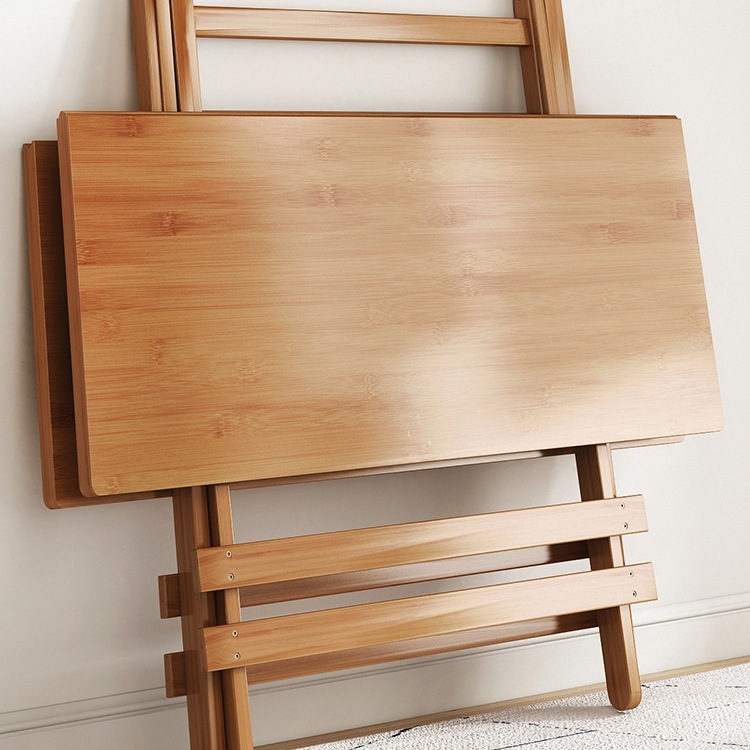 楠竹折叠桌子餐桌家用小户型饭桌户外便携简易方桌正方形阳台摆w&