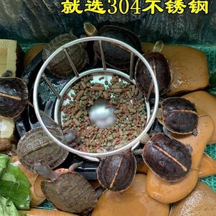 陆龟喂食盘乌龟食盘晒背台乌龟洗澡盘喂水盘 304不锈钢乌龟喂食器