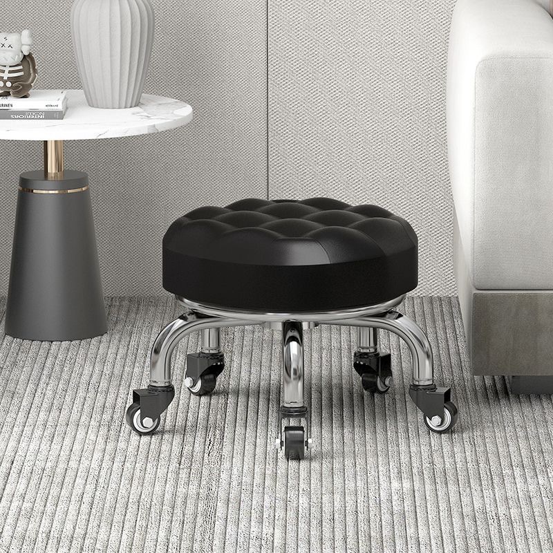 家用带轮擦地小椅子滑轮美甲美缝凳子成人矮凳儿童宝宝学步凳圆凳