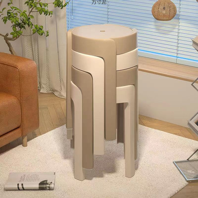 收纳凳子化妆风车塑料凳子可叠放加大加厚超高承重客厅厨房供应链