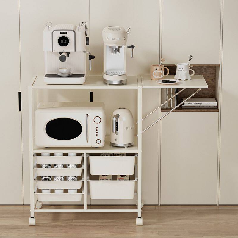 厨房微波炉置物架咖啡机摆放台移动餐边柜小推车宝宝喂养台收纳柜