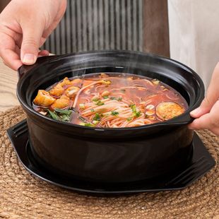 云南过桥米线麻辣烫鸡公煲砂锅菜单人小号沙锅商用耐高温干烧不z^