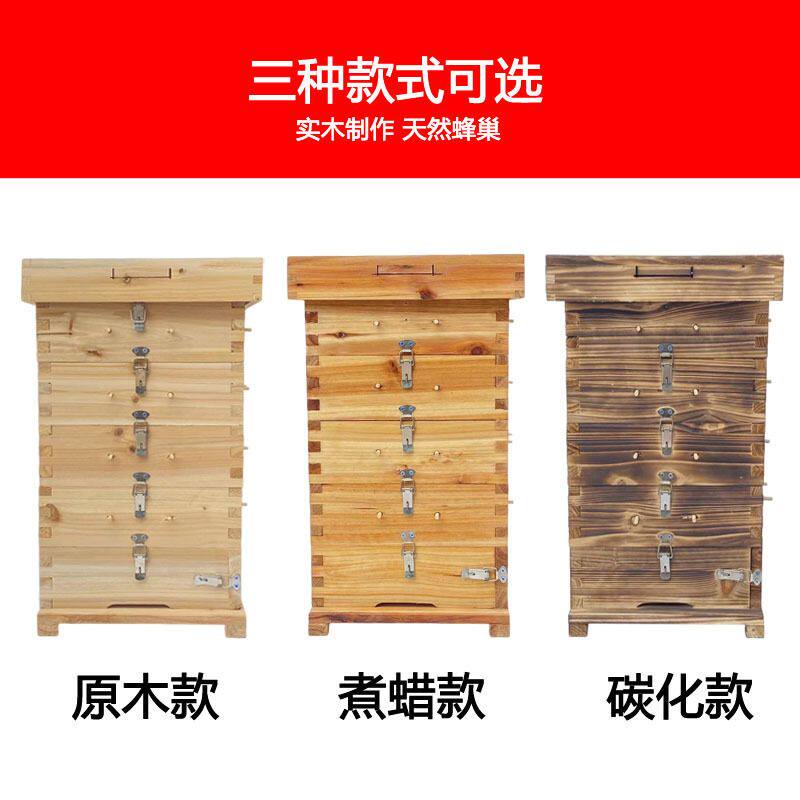 蜜蜂加厚邮土养蜂中蜂蜂箱全套方格子五层箱子包杉木箱全原木