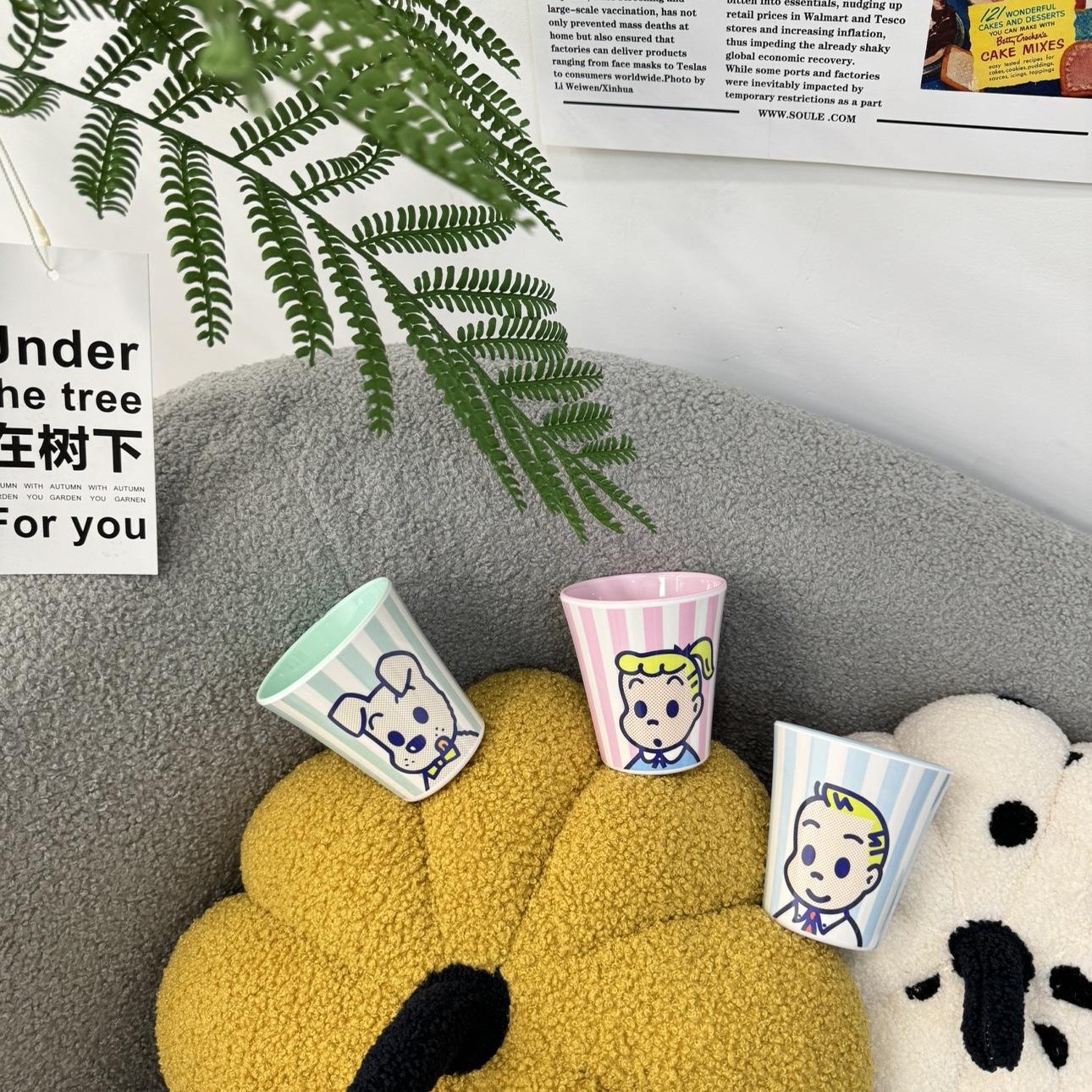 现货日单原田治喝水杯漱口杯树脂材质耐高温默认瑕疵主义绕道