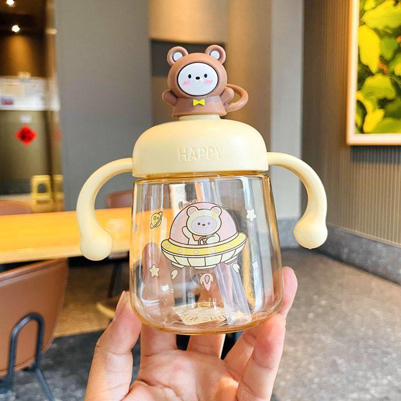 儿童牛奶杯1-3岁到6带刻度防摔防漏吸管宝宝喝奶水喝水瓶子