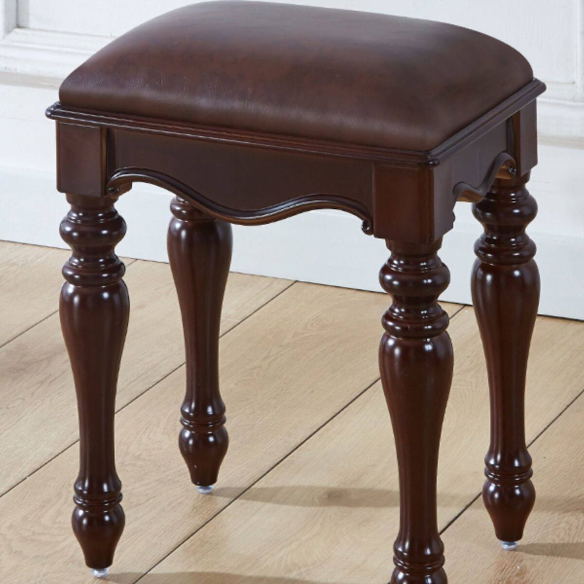 美式化妆椅欧式梳妆台凳子中式古典家用小方凳古筝钢琴凳单人仿古